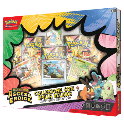 Pokémon Collezione con Spilla Deluxe Compagni d'Avventura Ascesa Eroica ITA