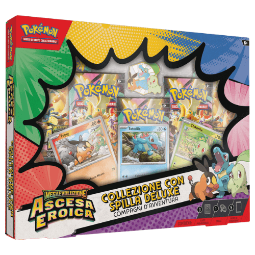 Pokémon Collezione con Spilla Deluxe Compagni d'Avventura Ascesa Eroica ITA