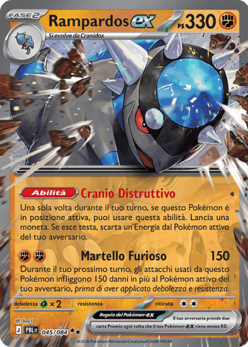 Pokémon Rampardos ex 045/084 Buio Pesto ITA