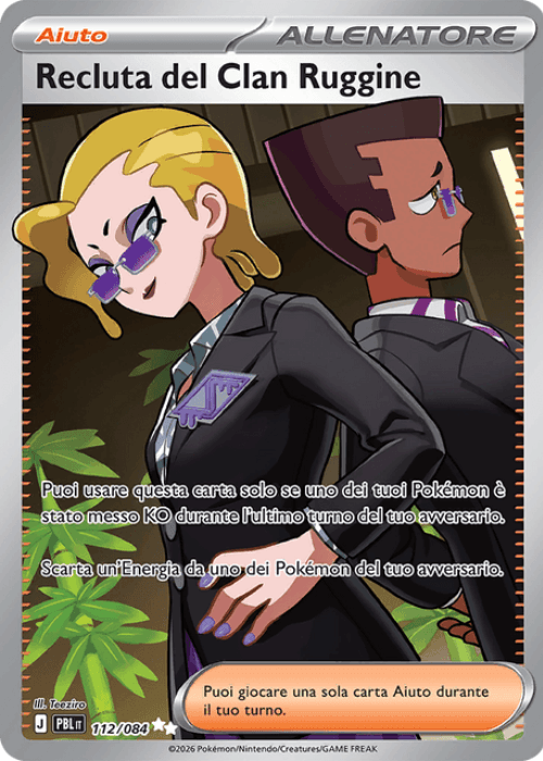 Pokémon Recluta del Clan Ruggine 112/084 Buio Pesto ITA