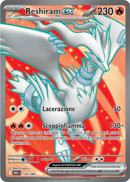 Pokémon Reshiram ex 158/086 Fuoco Bianco ITA