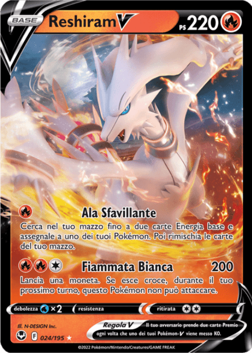 Pokémon Reshiram V 024/195 Tempesta Argentata ITA