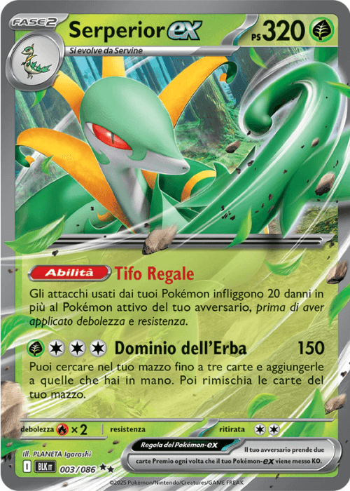 Pokémon Serperior ex 003/086 Luce Nera ITA