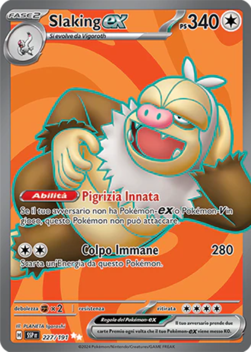 Pokémon Slaking ex 227/191 Scintille Folgoranti ITA