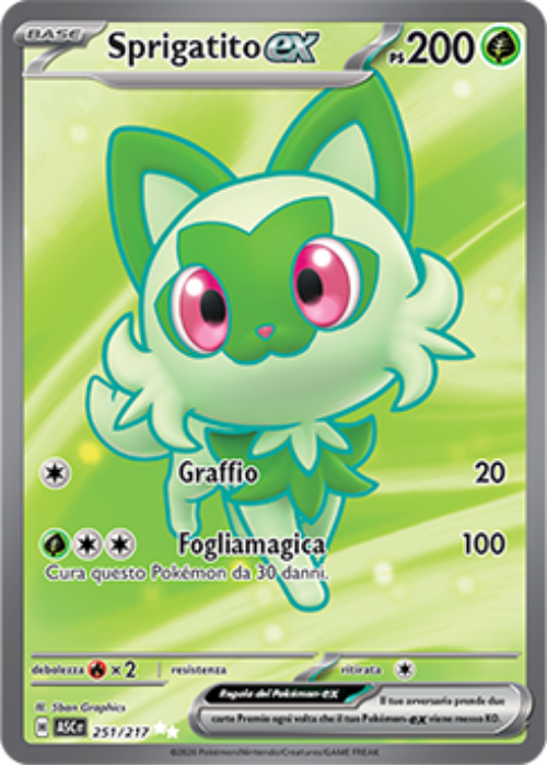 Pokémon Sprigatito ex 251/217 Ascesa Eroica ITA