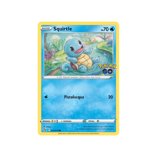 Pokémon Squirtle Holo Reverse 015/078 Pokémon Go ITA