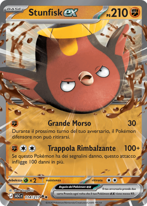 Pokémon Stunfisk ex 114/217 Ascesa Eroica ITA