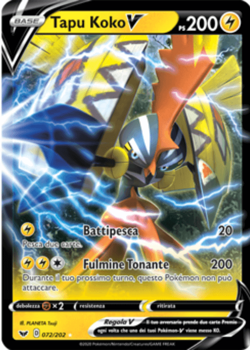 Pokémon Tapu Koko V 072/202 Spada e Scudo ITA