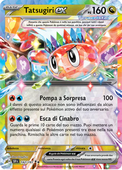 Pokémon Tatsugiri ex 142/191 Scintille Folgoranti ITA