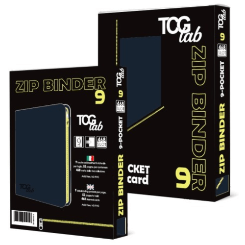 TcgLab Album con Zip Gialla 9 Tasche Blu Scuro