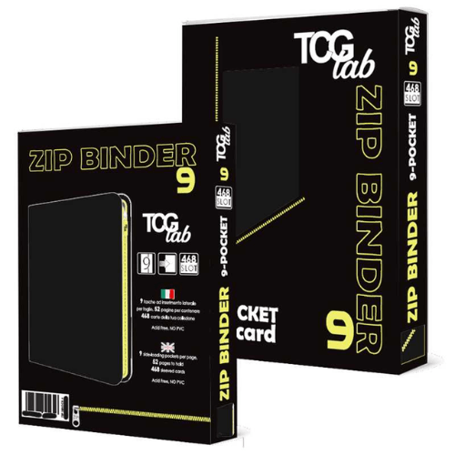 TcgLab Album con Zip Gialla 9 Tasche Nero