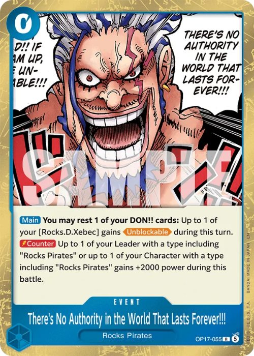One Piece There's No Authority in the World That Lasts Forever!!! Rare OP17-055 ENG