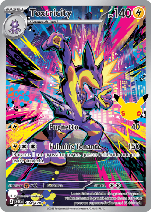 Pokémon Toxtricity 134/128 30° Anniversario ITA