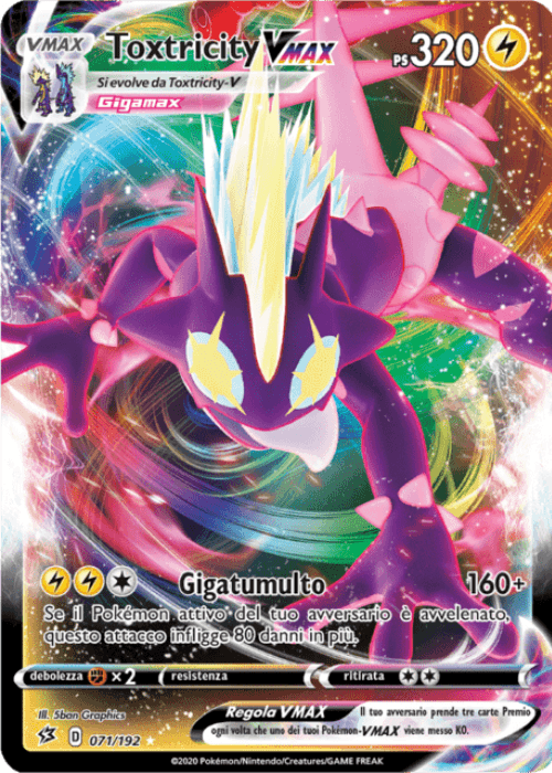 Pokémon Toxtricity VMAX 071/192 Fragore Ribelle ITA