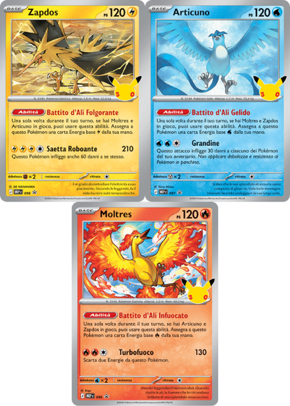 Pokémon Trio Uccelli Leggendari di Kanto Promo 30° Anniversario ITA