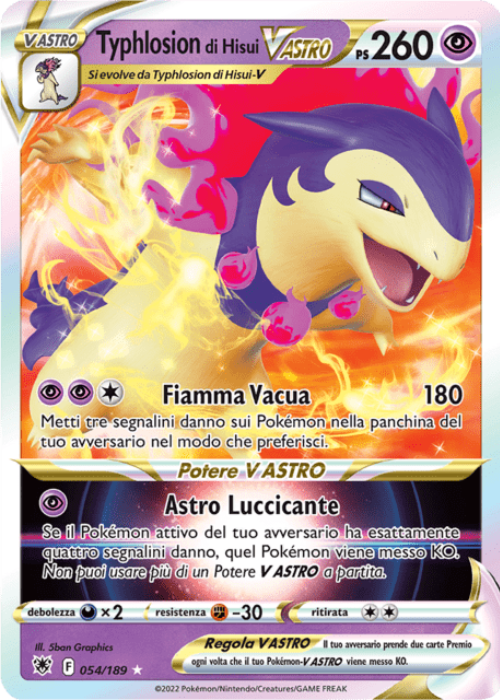 Pokémon Typhlosion di Hisui VAstro 054/189 Lucentezza Siderale ITA