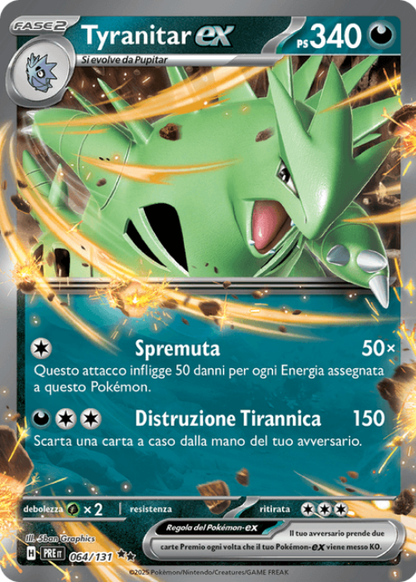 Pokémon Tyranitar ex 064/131 Evoluzioni Prismatiche ITA