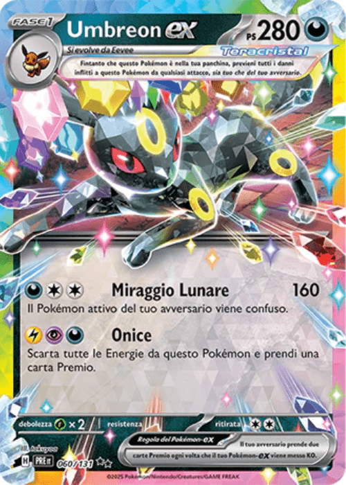 Pokémon Umbreon ex 060/131 Evoluzioni Prismatiche ITA