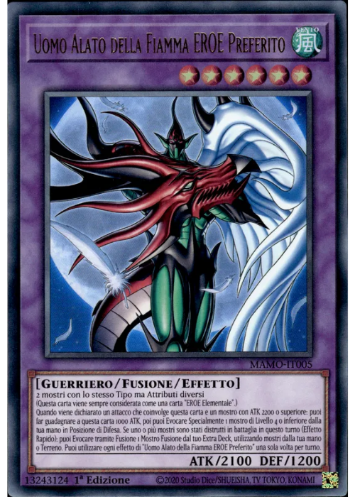 Yu-Gi-Oh! Uomo Alato della Fiamma EROE Preferito MAMO 005 I Magnifici Monstri ITA