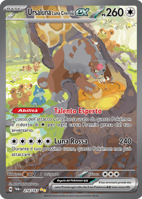 Pokémon Ursaluna Luna Cremisi ex 216/167 Crepuscolo Mascherato ITA