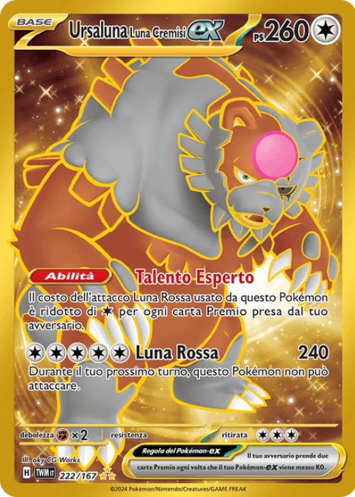 Pokémon Ursaluna Luna Cremisi ex 222/167 Crepuscolo Mascherato ITA