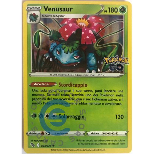 Venusaur Pomemon Go 003-078 Rara Holo