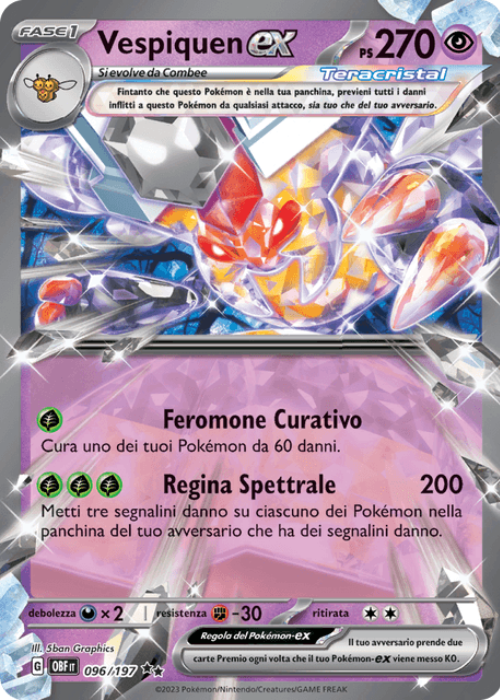 Pokémon Vespiquen ex 096/197 Ossidiana Infuocata ITA