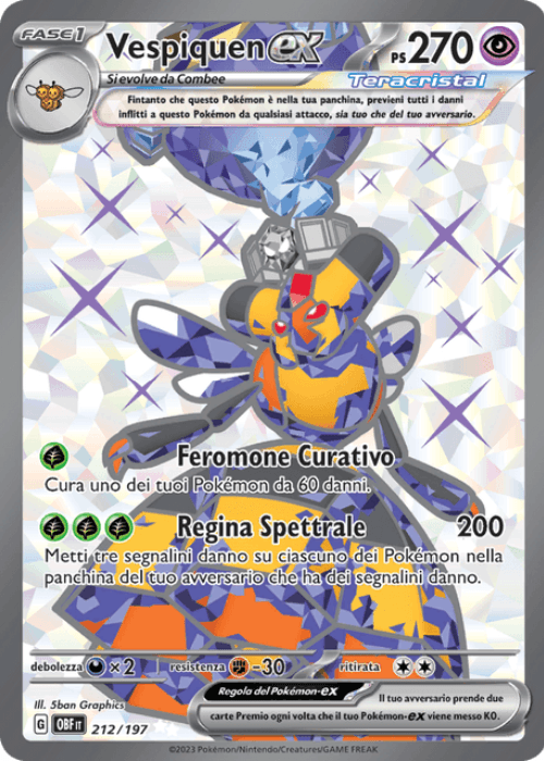 Pokémon Vespiquen ex 212/197 Ossidiana Infuocata ITA
