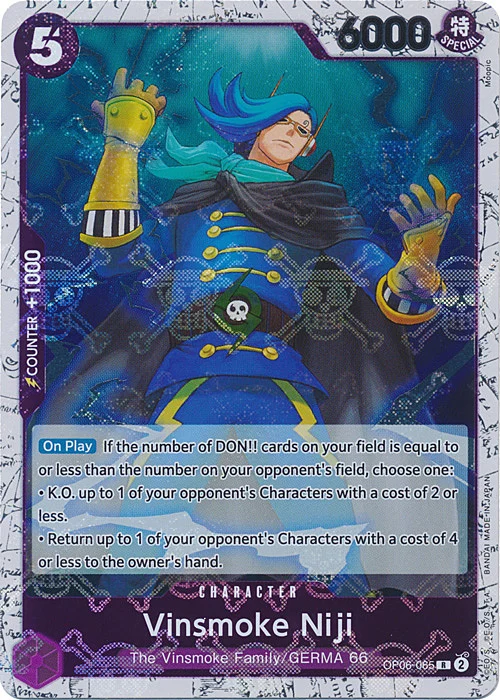 One Piece Vinsmoke Niji Jolly Roger Foil Rare Reprint PRB01 ENG