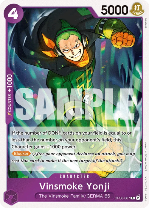 One Piece Vinsmoke Yonji Rare OP06-067 ENG
