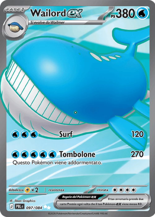 Pokémon Wailord ex 097/084 Buio Pesto ITA