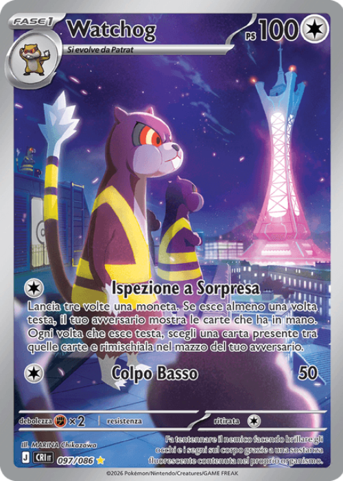 Pokémon Watchog 097/086 Caos Nascente ITA