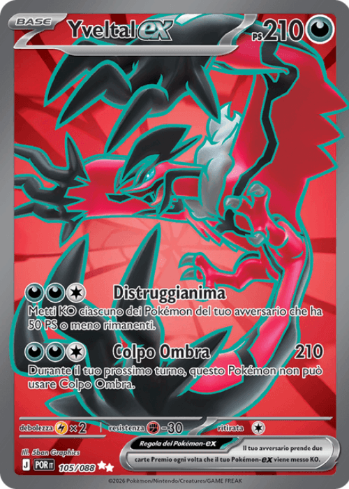 Pokémon Yveltal ex 105/088 Equilibrio Perfetto ITA