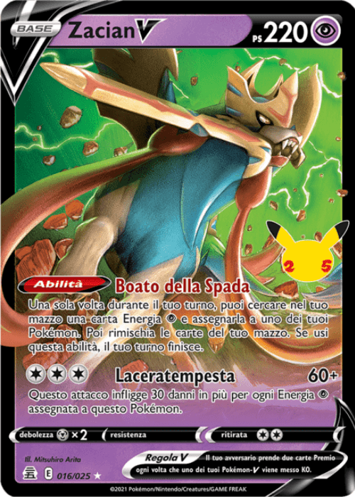 Pokémon Zacian V 016/025 Gran Festa ITA