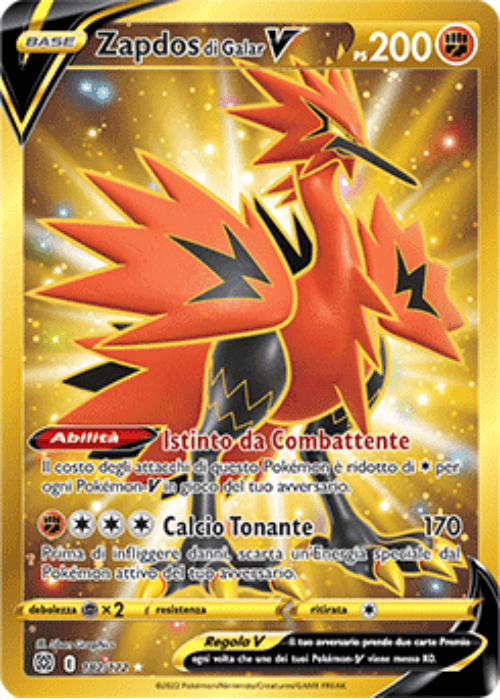 Pokémon Zapdos di Galar V 182/172 Astri Lucenti ITA
