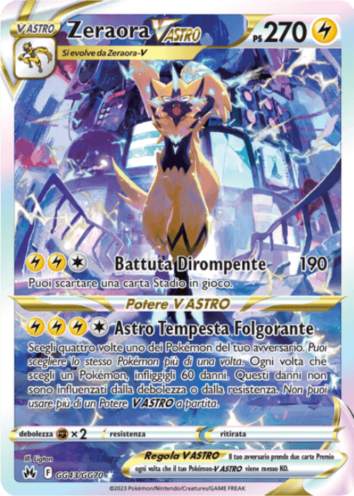 Pokémon Zeraora Vastro GG43/GG70 Zenit Regale ITA
