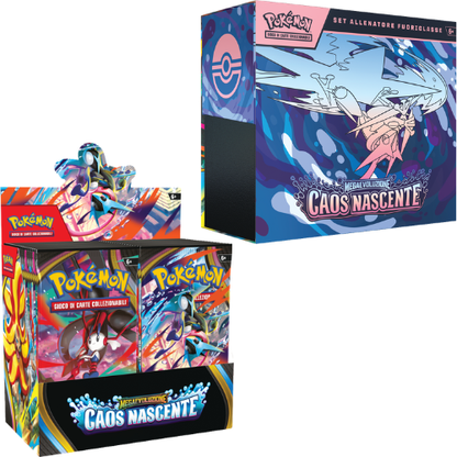 Bundle Pokémon Caos Nascente Display + Set Allenatore Fuoriclasse