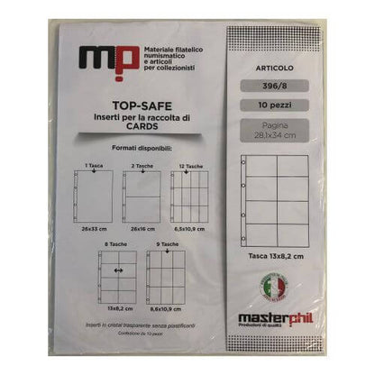 Masterphil - TOPBINDER Confezione 10 fogli a 8 tasche per Bustine