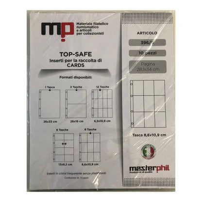 Masterphil - TOPBINDER Confezione 10 fogli a 9 tasche per Toploader