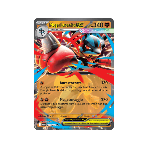 Pokémon Mega Lucario ex 077/132 Megaevoluzione ITA